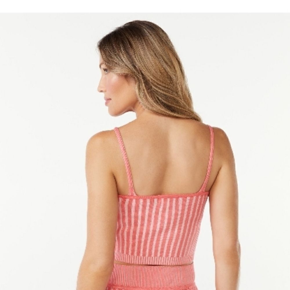 Women's Sofia Vergara Cropped Ribbed Super Comfy Tank Top Lounge Shirt Size L - Picture 2 of 5